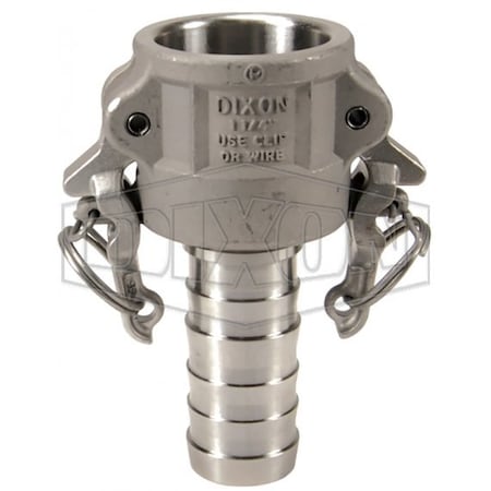 Dixon Boss-Lock Type-C Cam and Groove Coupler, 1-1/4 in Nominal, Female Coupler x Hose Shank End Style, D RC125BL